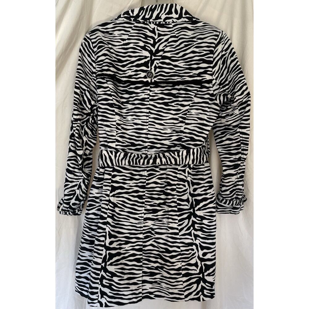 Lane Bryant Trench Coat Women’s 14/16W Plus Lightweight Zebra Print Pattern Work - Picture 6 of 9